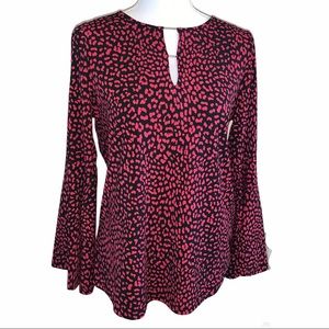 Michael Kors red/black blouse w/ bell sleeves